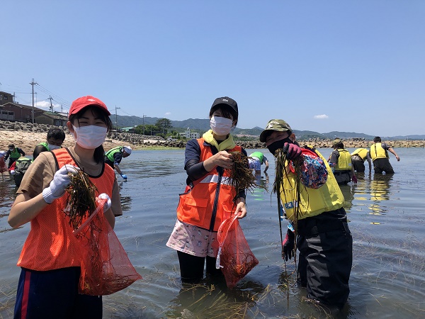 花枝を袋に入れていきます