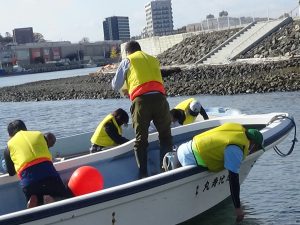 船からの播種