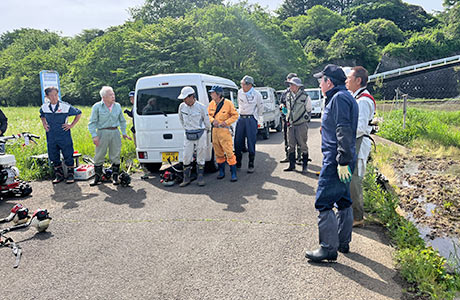 自然豊かな、「柳川生き物の里」活動に集まった、協議会の皆さん