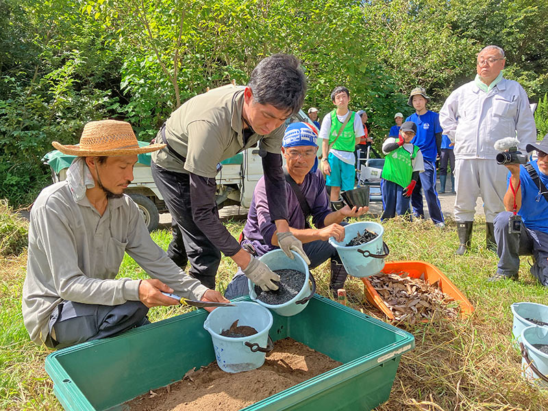 ポッドつくりの様子