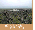 樹海の森へと近づく「鬼押し出し」