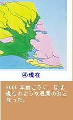 (4)現在　3000年前ごろに、ほぼ現在のような湿原の姿となった。