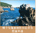 様々な海食地形が広がる巨釜半造