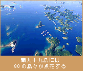 南九十九島には80の島々が点在する