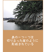 島の一つ一つは切り立った崖のように形成されている